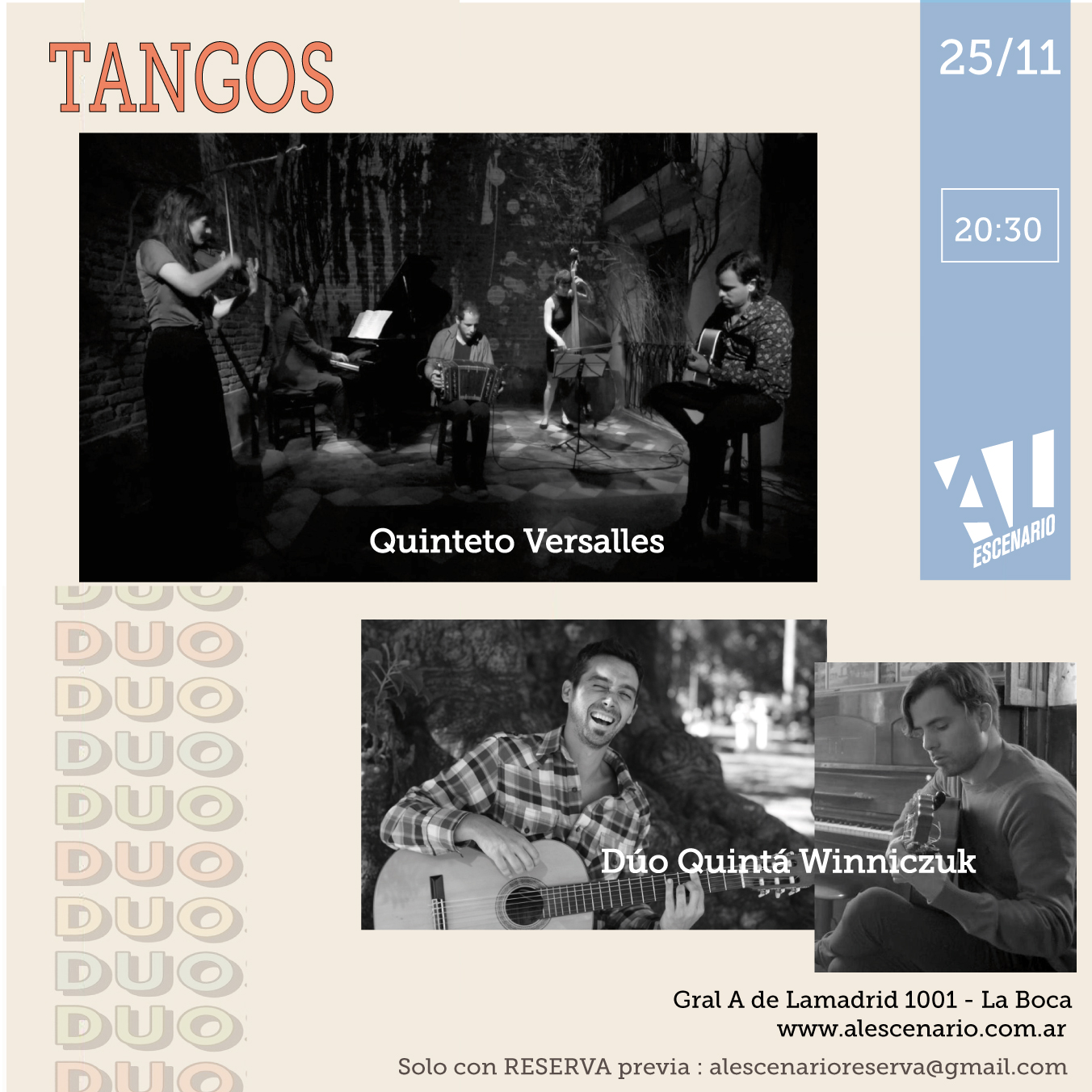 Duos de tango - Al Escenario